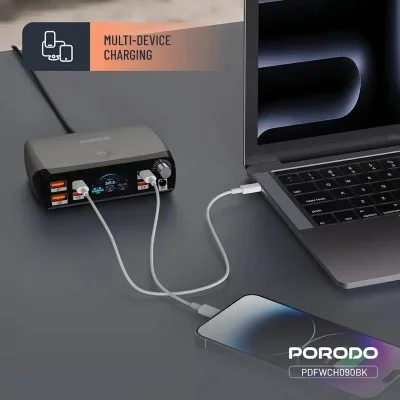 Porodo PowerGate Smart Charging Station - Black